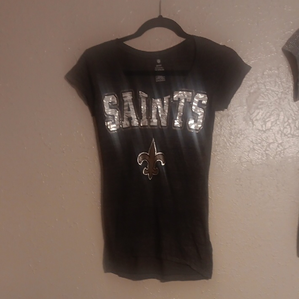 Youth Black Saints Logo Tee